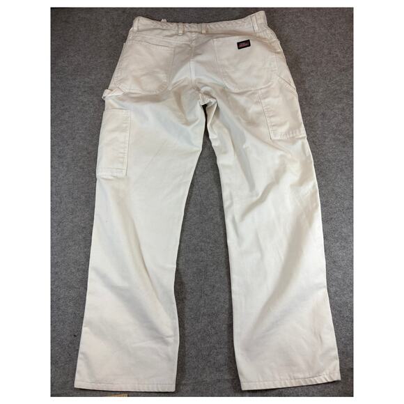 Dickies Carpenter Pants Mens Size 34x31 White Cargo Outdoor Workwear Grunge USA - Picture 7 of 7